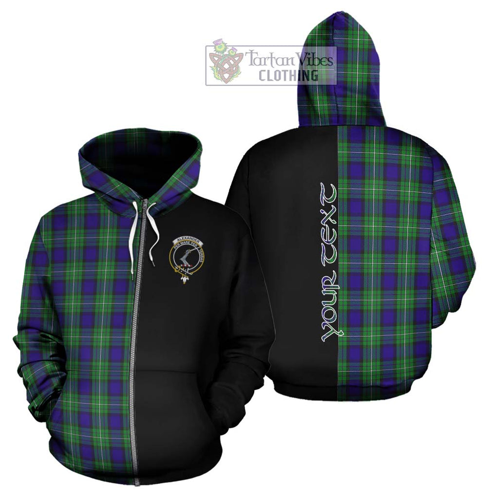 Alexander Tartan Hoodie with Family Crest and Half Of Me Style - Tartanvibesclothing Shop