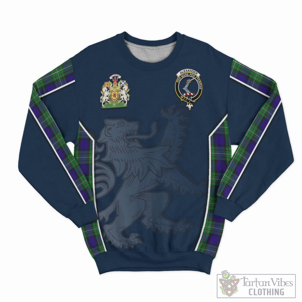 Tartan Vibes Clothing Alexander Tartan Sweater with Family Crest and Lion Rampant Vibes Sport Style