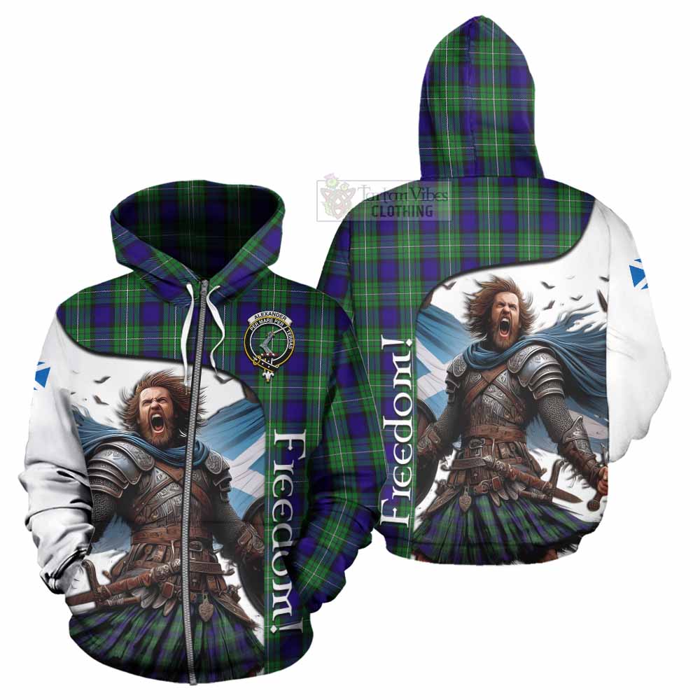 Tartan Vibes Clothing Alexander Crest Tartan Hoodie Inspired by the Freedom of Scottish Warrior