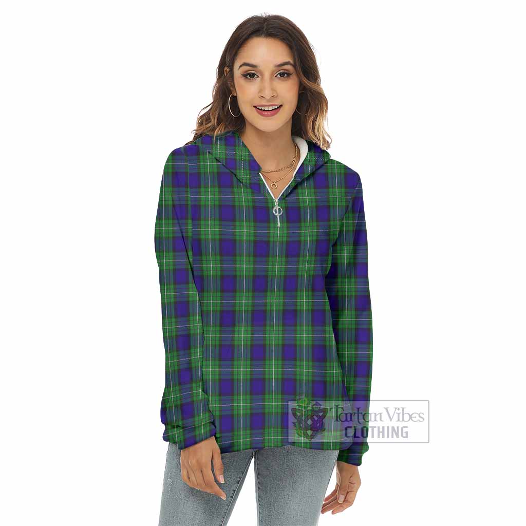 Tartan Vibes Clothing Alexander Tartan Women's Borg  Half Zip Fleece Hoodie