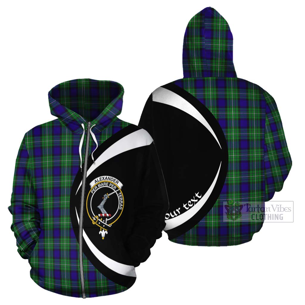 Tartan Vibes Clothing Alexander Tartan Cotton Hoodie with Family Crest Circle Style