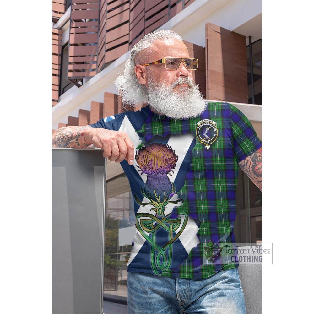 Tartan Vibes Clothing Alexander Tartan Family Crest Cotton T-shirt Scottish Thistle Celtic Inspired