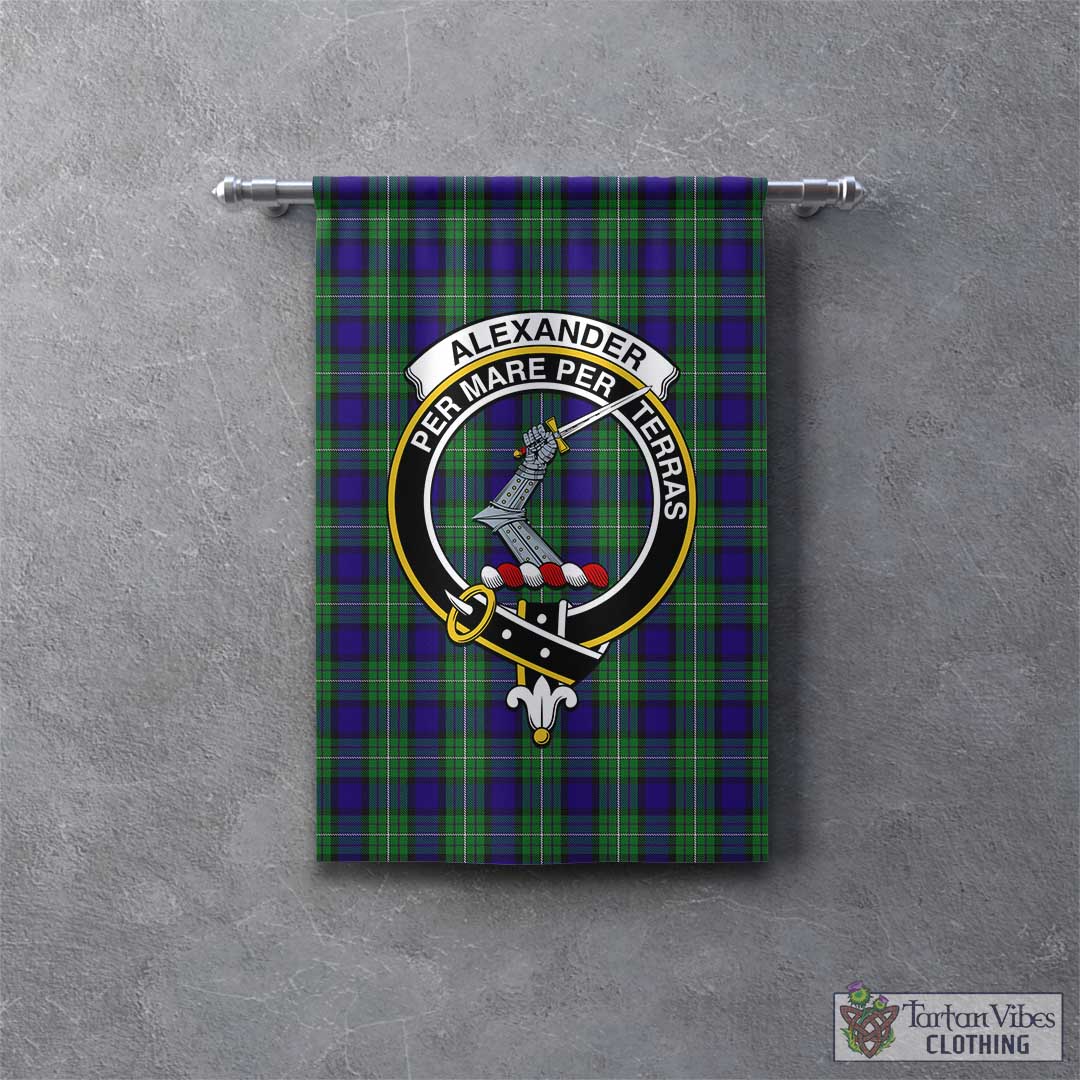 Tartan Vibes Clothing Alexander Tartan Gonfalon, Tartan Banner with Family Crest