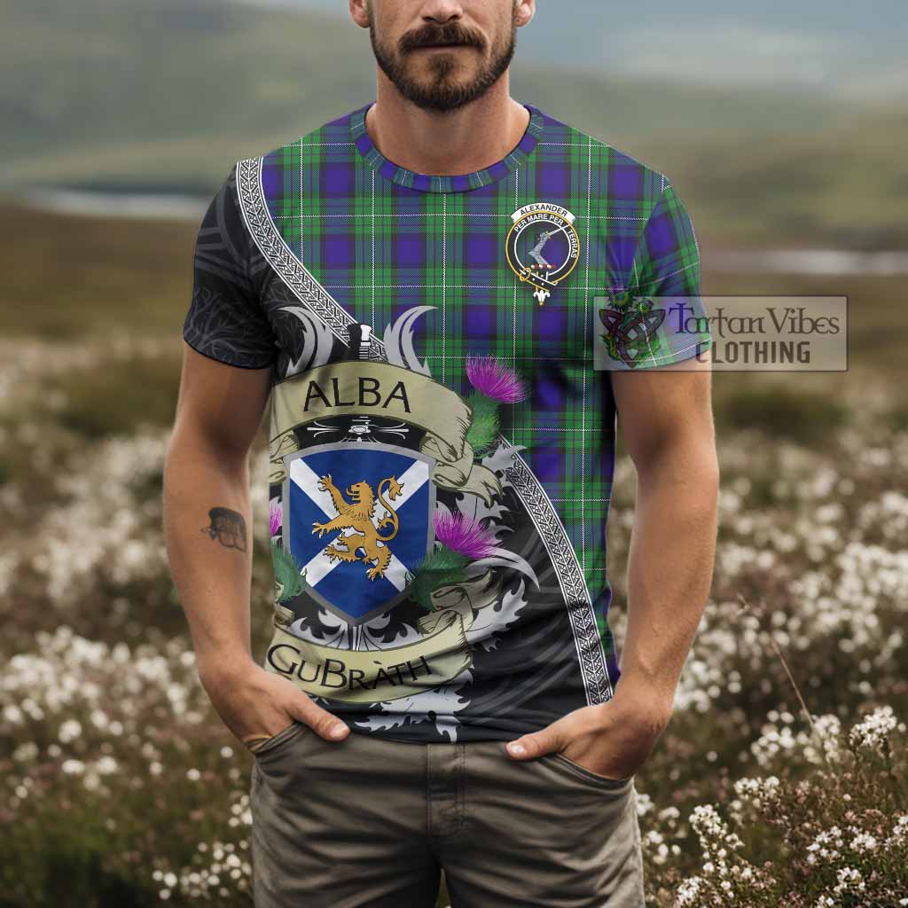 Tartan Vibes Clothing Alexander Tartan Family Crest T-Shirt Lion Rampant Royal Thistle Shield Celtic Inspired