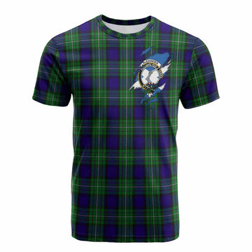 Alexander Clan Crest In Me Tartan Cotton T-shirt Scotland Flag Style