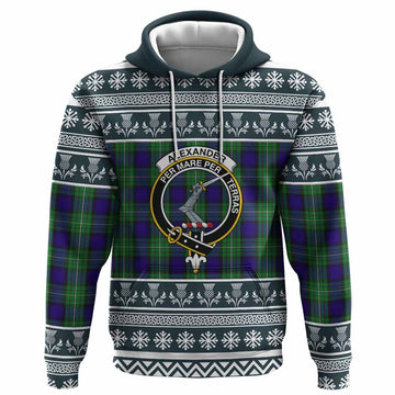 Alexander Clan Tartan Christmas Hoodie with Family Crest - Tartan Vibes Clothing