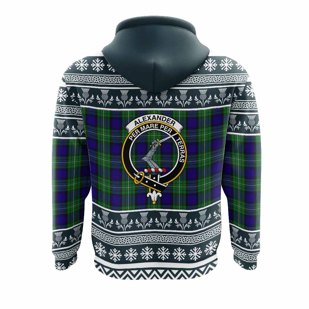 Alexander Clan Tartan Christmas Hoodie with Family Crest - Tartan Vibes Clothing