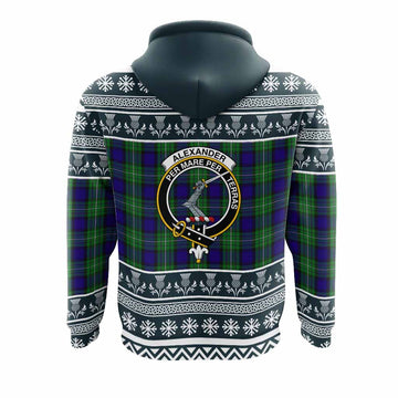 Alexander Clan Tartan Christmas Hoodie with Family Crest - Tartan Vibes Clothing