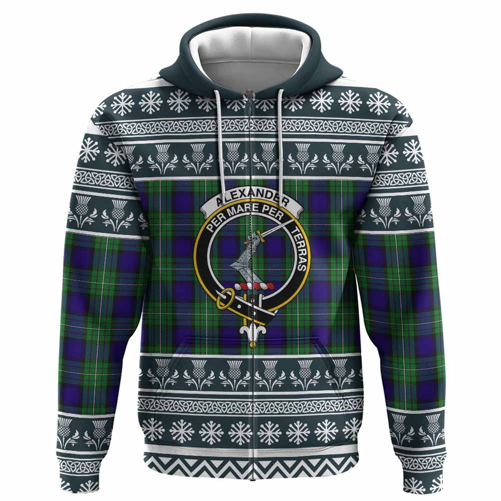 Alexander Clan Tartan Christmas Hoodie with Family Crest - Tartan Vibes Clothing