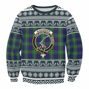 Alexander Clan Tartan Christmas Sweatshirt with Family Crest - Tartan Vibes Clothing