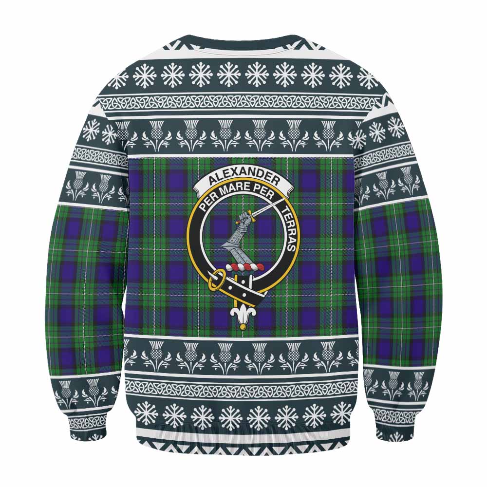 Alexander Clan Tartan Christmas Sweatshirt with Family Crest - Tartan Vibes Clothing