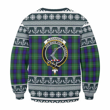 Alexander Clan Tartan Christmas Sweatshirt with Family Crest - Tartan Vibes Clothing
