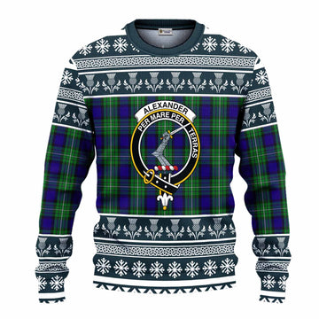 Alexander Clan Tartan Christmas Ugly Sweater with Family Crest - Tartan Vibes Clothing