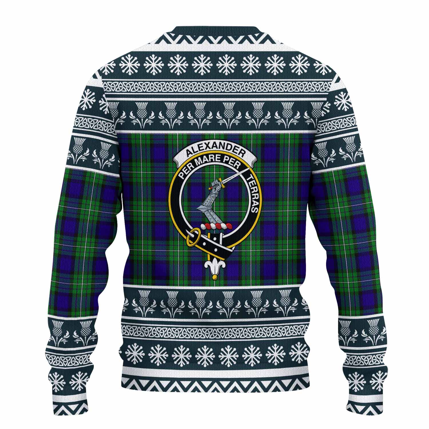 Alexander Clan Tartan Christmas Ugly Sweater with Family Crest - Tartan Vibes Clothing