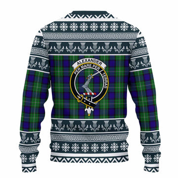 Alexander Clan Tartan Christmas Ugly Sweater with Family Crest - Tartan Vibes Clothing