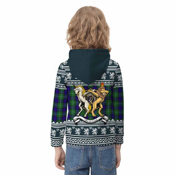 Alexander Clan Tartan Crest Christmas Kid Hoodie Coat of Arms Funny Style - Tartan Vibes Clothing