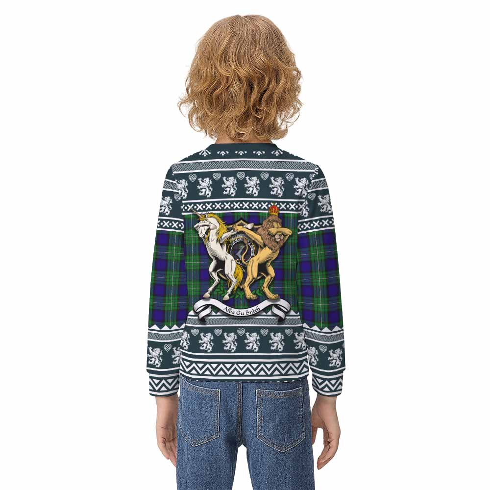 Alexander Clan Tartan Crest Christmas Kid Ugly Sweatshirt Coat of Arms Funny Style - Tartan Vibes Clothing