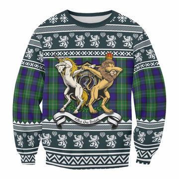 Alexander Clan Tartan Crest Christmas Sweatshirt Coat of Arms Funny Style - Tartan Vibes Clothing