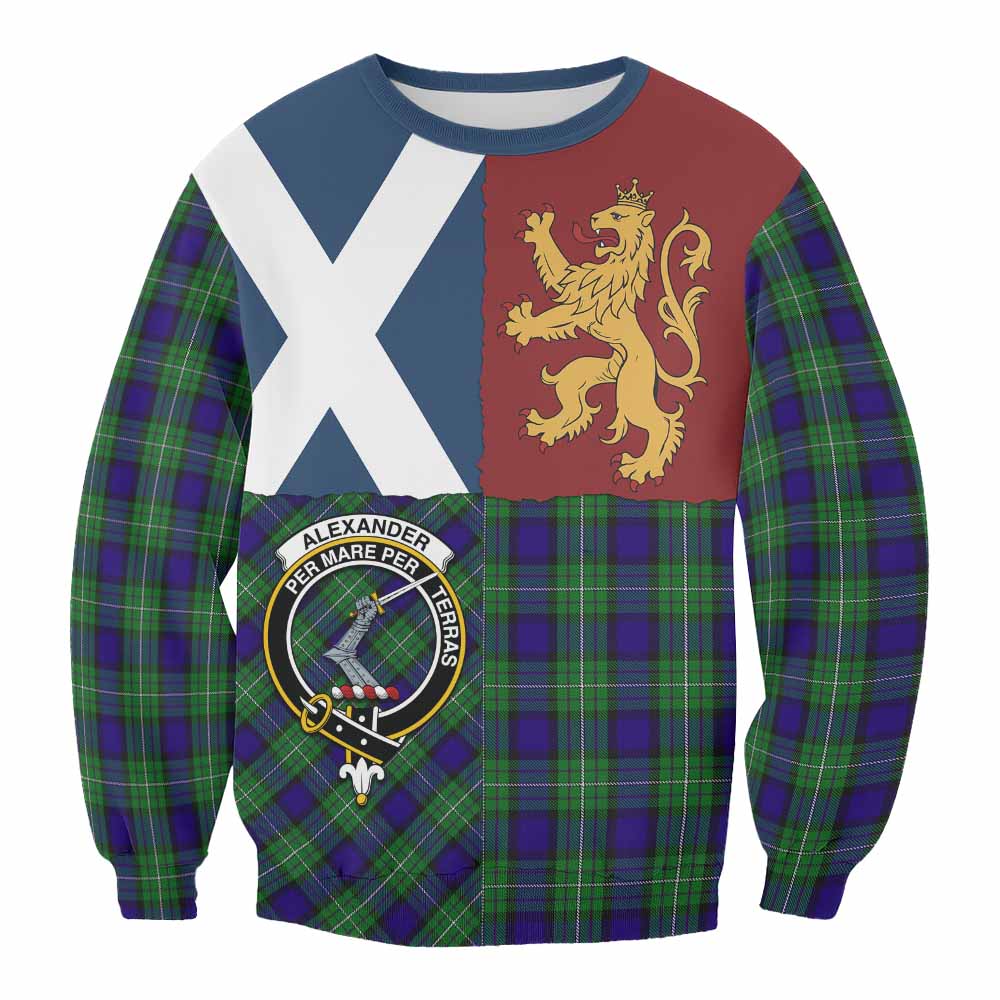 Alexander Crest Tartan Sweatshirt with Lion Rampant Saltire Style