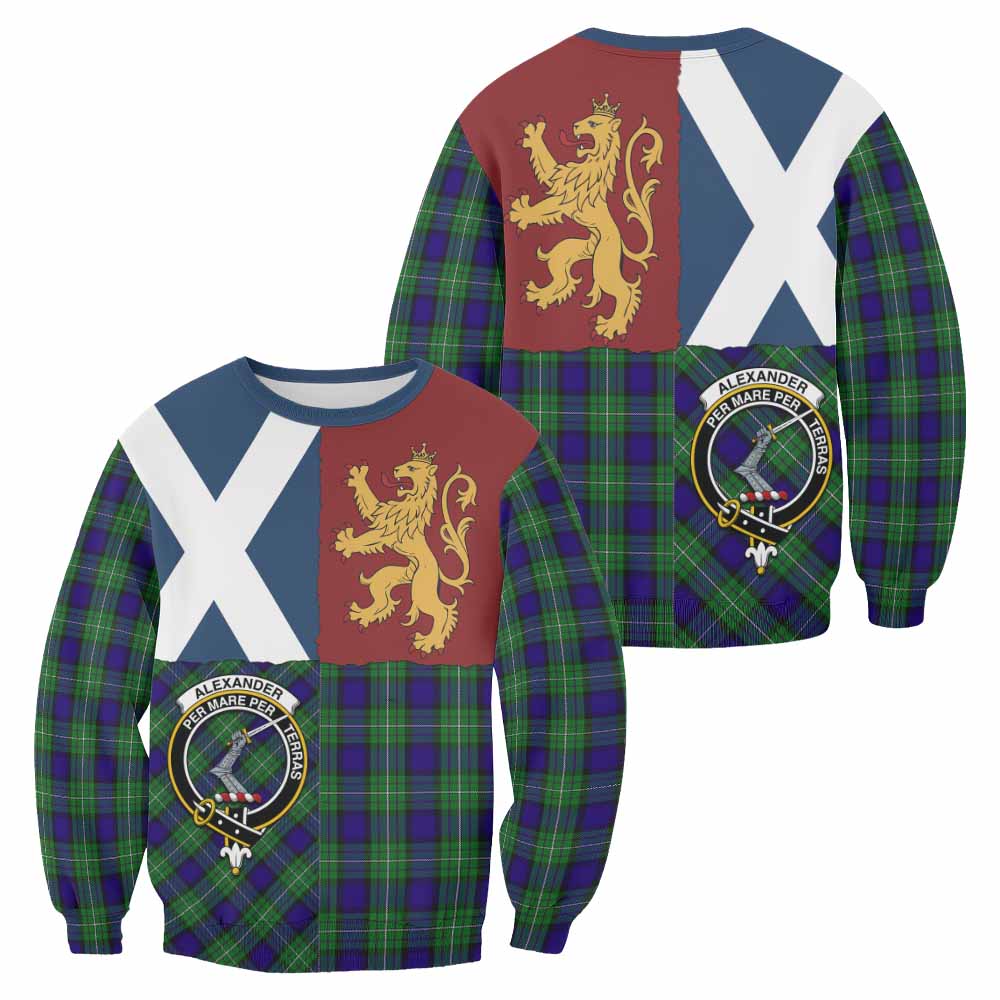 Alexander Crest Tartan Sweatshirt with Lion Rampant Saltire Style