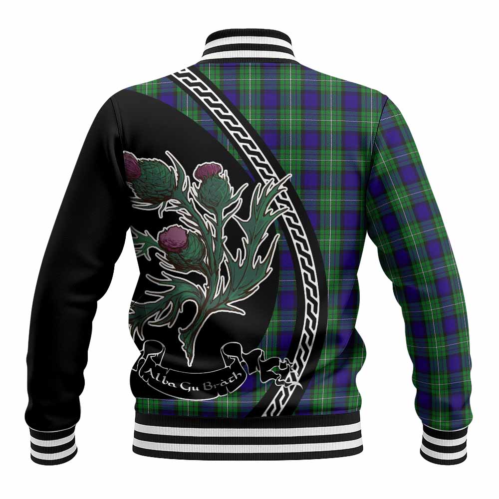 Alexander Family Crest Tartan Baseball Jacket Alba Thistle Inspired - Tartan Vibes Clothing