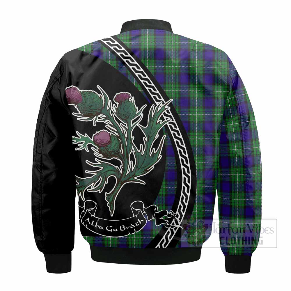 Alexander Family Crest Tartan Bomber Jacket Alba Thistle Inspired - Tartan Vibes Clothing