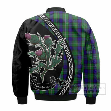 Alexander Family Crest Tartan Bomber Jacket Alba Thistle Inspired - Tartan Vibes Clothing