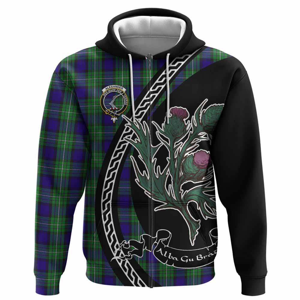 Alexander Family Crest Tartan Hoodie Alba Thistle Inspired - Tartan Vibes Clothing