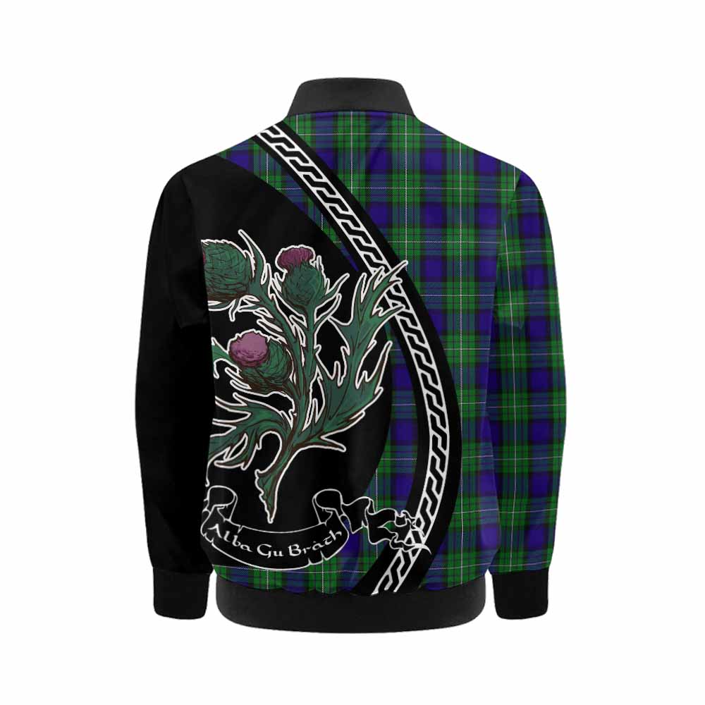 Alexander Family Crest Tartan Kid Bomber Jacket Alba Thistle Inspired - Tartan Vibes Clothing