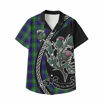 Alexander Family Crest Tartan Kid Hawaiian Shirt Alba Thistle Inspired - Tartan Vibes Clothing