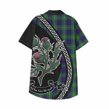Alexander Family Crest Tartan Kid Hawaiian Shirt Alba Thistle Inspired - Tartan Vibes Clothing