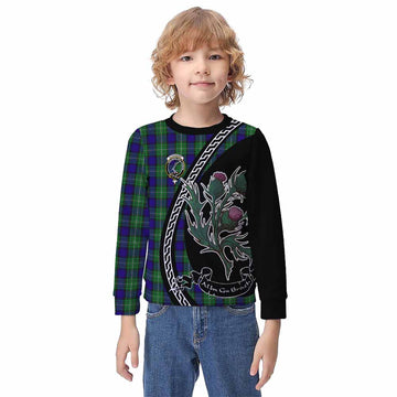 Alexander Family Crest Tartan Kid Knitted Sweatshirt Alba Thistle Inspired - Tartan Vibes Clothing