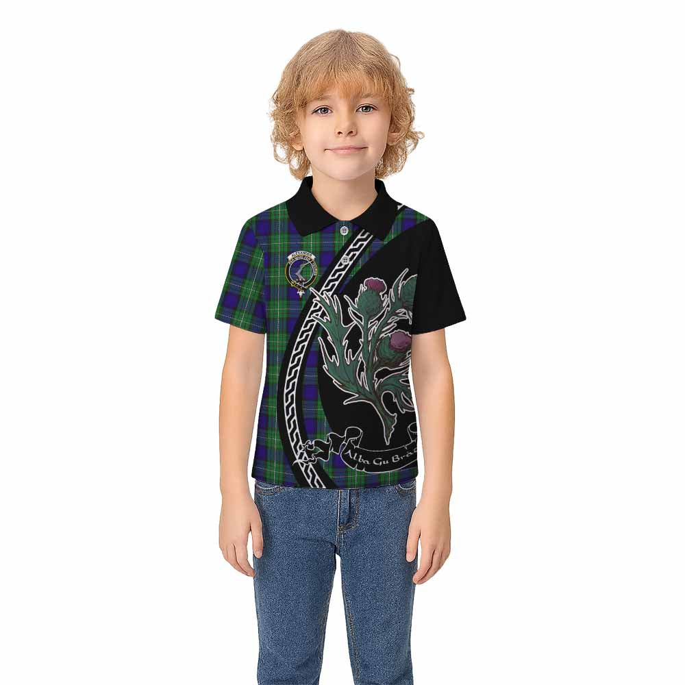 Alexander Family Crest Tartan Kid Polo Shirt Alba Thistle Inspired - Tartan Vibes Clothing