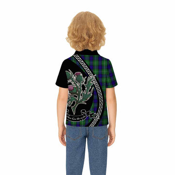 Alexander Family Crest Tartan Kid Polo Shirt Alba Thistle Inspired - Tartan Vibes Clothing