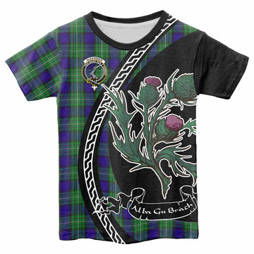 Alexander Family Crest Tartan Kid T-shirt Alba Thistle Inspired - Tartan Vibes Clothing