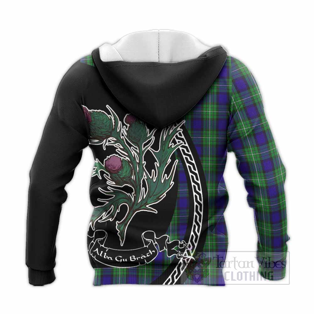 Alexander Family Crest Tartan Knitted Hoodie Alba Thistle Inspired - Tartan Vibes Clothing