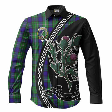 Alexander Family Crest Tartan Long Sleeve Button Shirts Alba Thistle Inspired - Tartan Vibes Clothing