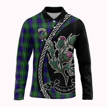 Alexander Family Crest Tartan Long Sleeve Polo Shirt Alba Thistle Inspired - Tartan Vibes Clothing