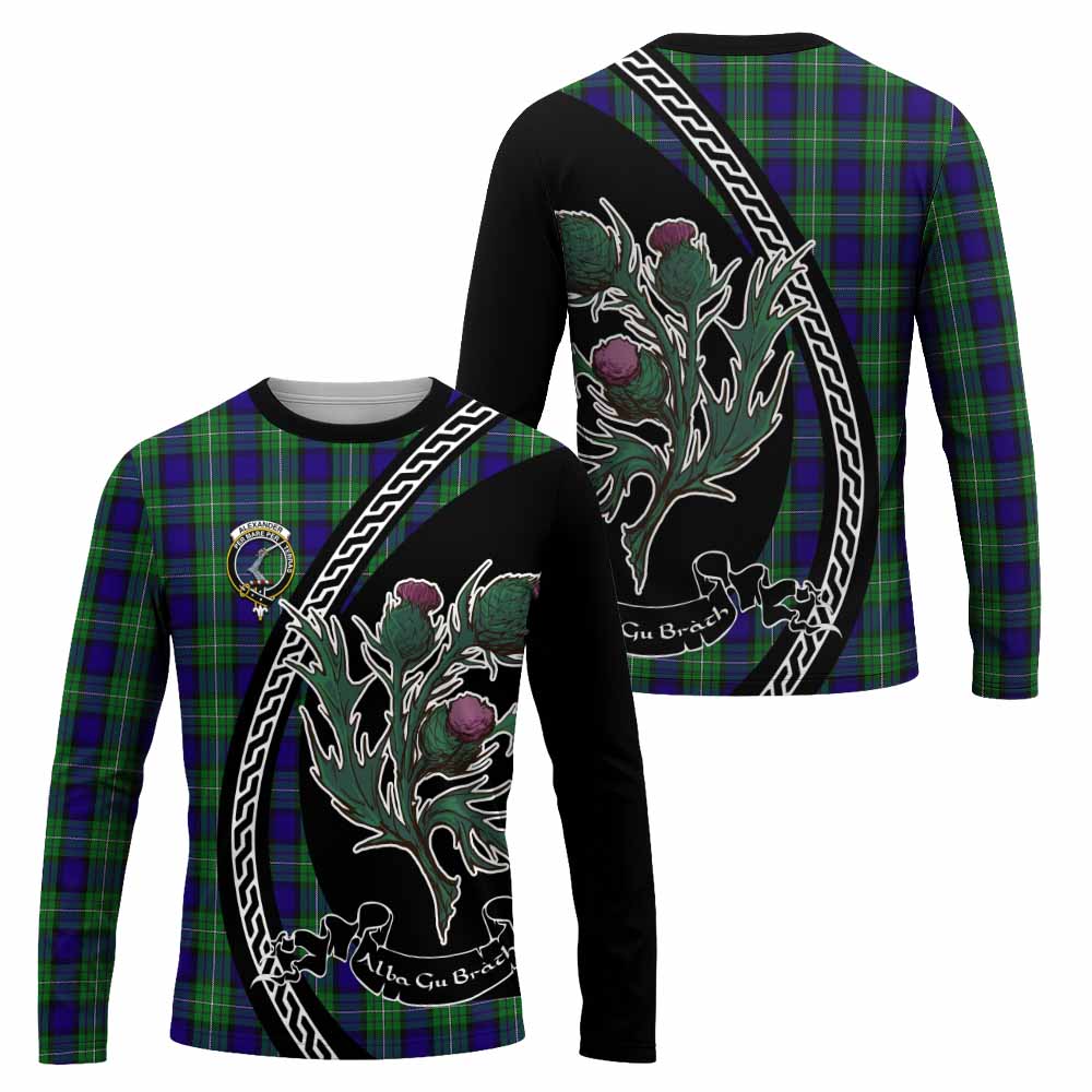 Alexander Family Crest Tartan Long Sleeve T-Shirt Alba Thistle Inspired - Tartan Vibes Clothing