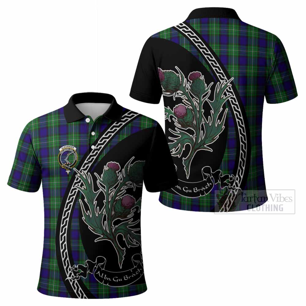 Alexander Family Crest Tartan Polo Shirt Alba Thistle Inspired - Tartan Vibes Clothing