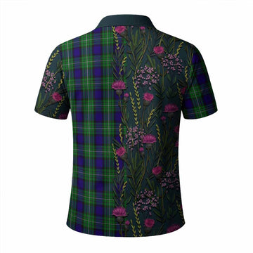 Alexander Family Crest Tartan Polo Shirt Scottish Thistle Flower Pattern Half Style - Tartan Vibes Clothing