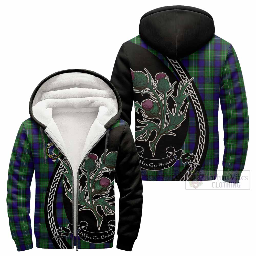 Alexander Family Crest Tartan Sherpa Hoodie Alba Thistle Inspired - Tartan Vibes Clothing