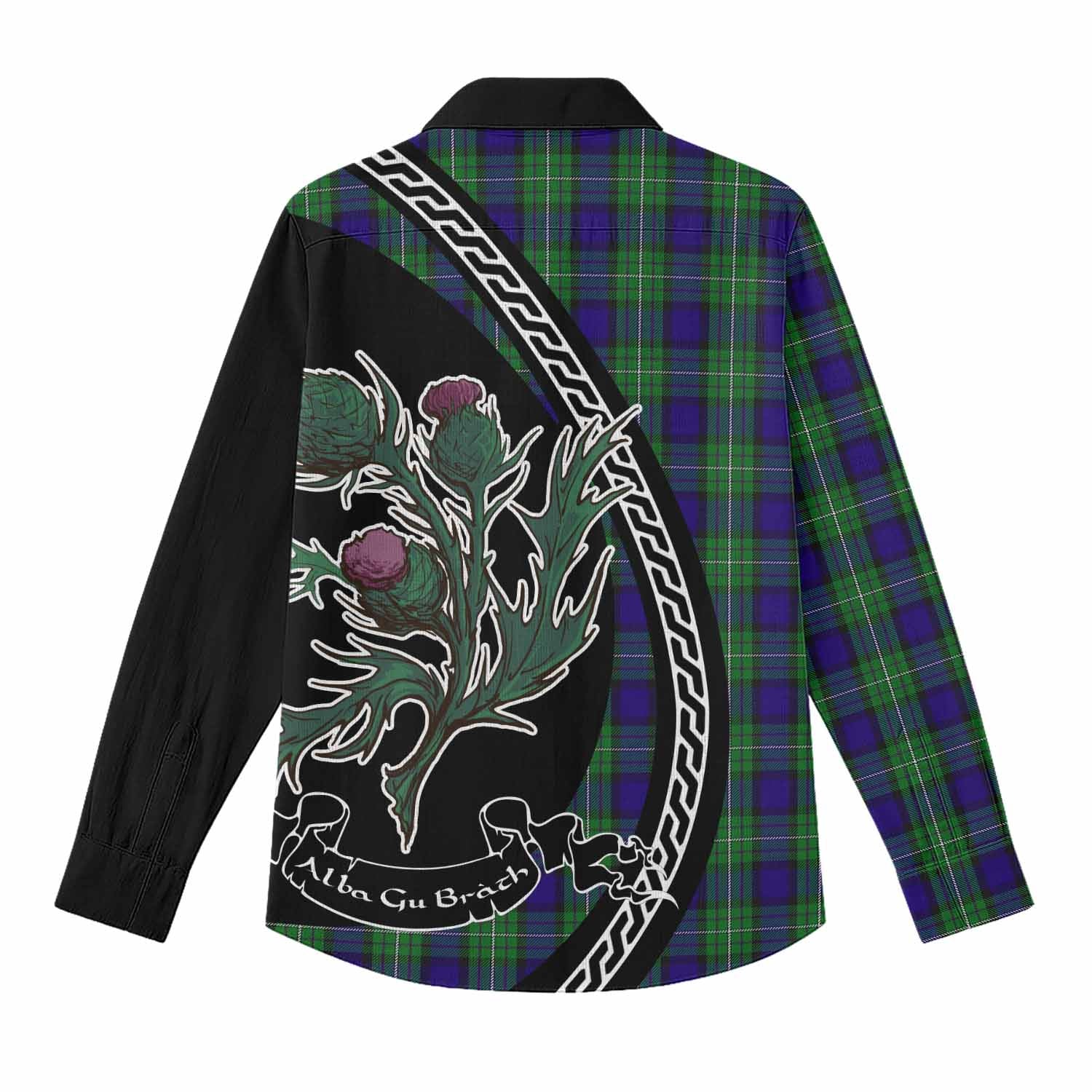 Alexander Family Crest Tartan Women Casual Shirt Alba Thistle Inspired - Tartan Vibes Clothing