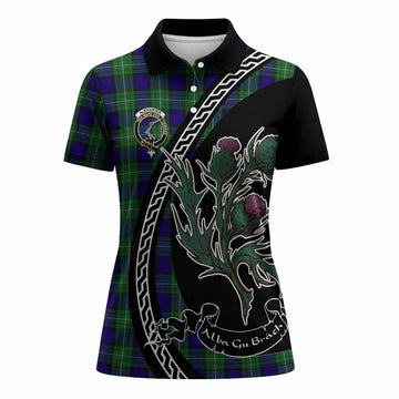 Alexander Family Crest Tartan Women Polo Shirt Alba Thistle Inspired - Tartan Vibes Clothing