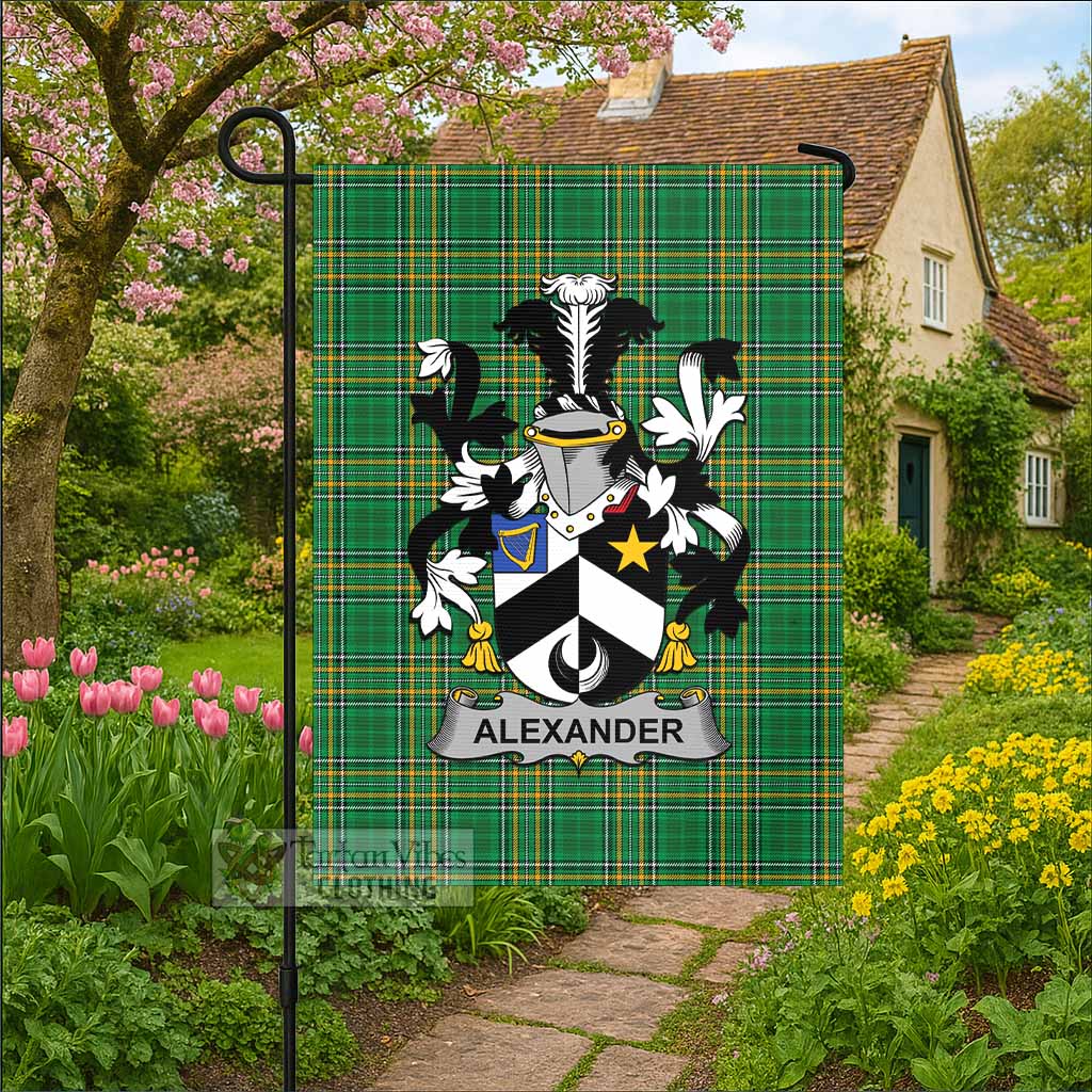 Alexander Irish Clan Tartan Flag with Coat of Arms