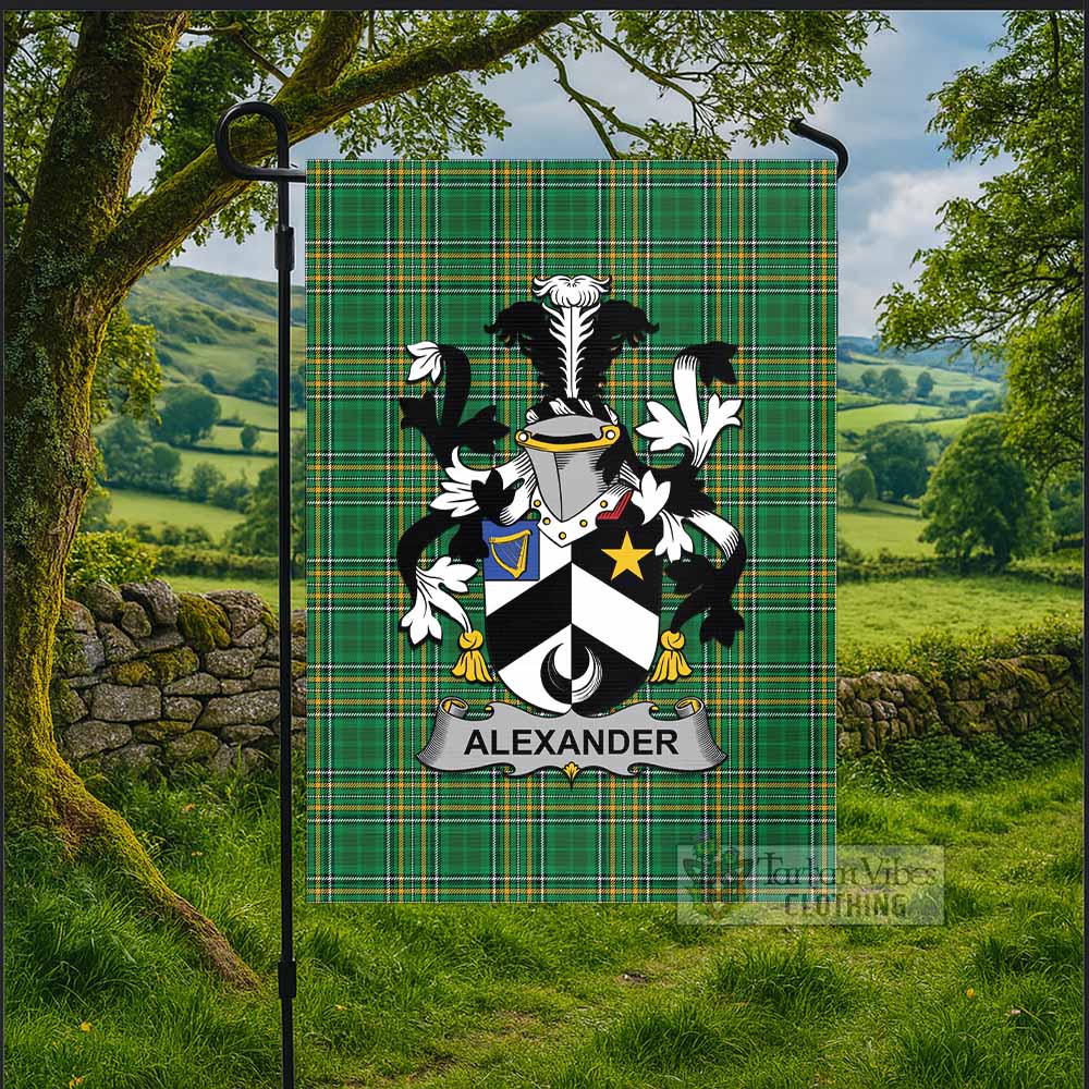Alexander Irish Clan Tartan Flag with Coat of Arms