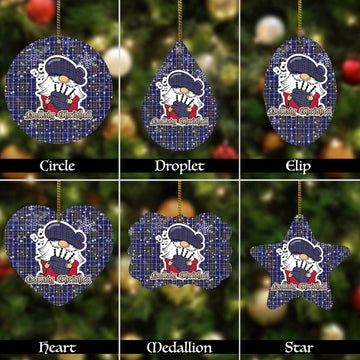 Alexander of Menstry Tartan Christmas Ornaments with Scottish Gnome Playing Bagpipes