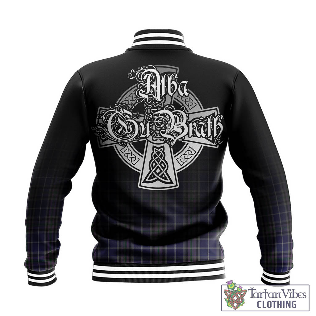 Tartan Vibes Clothing Alexander of Menstry Tartan Baseball Jacket Featuring Alba Gu Brath Family Crest Celtic Inspired