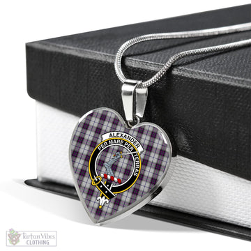 Alexander of Menstry Dress Tartan Heart Necklace with Family Crest