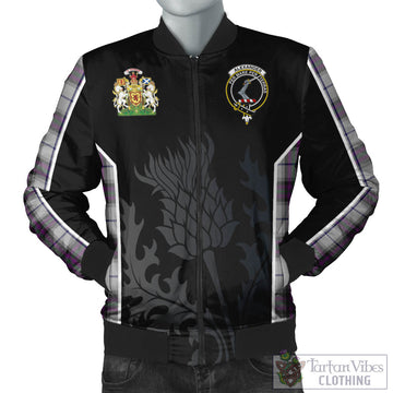 Alexander of Menstry Dress Tartan Bomber Jacket with Family Crest and Scottish Thistle Vibes Sport Style